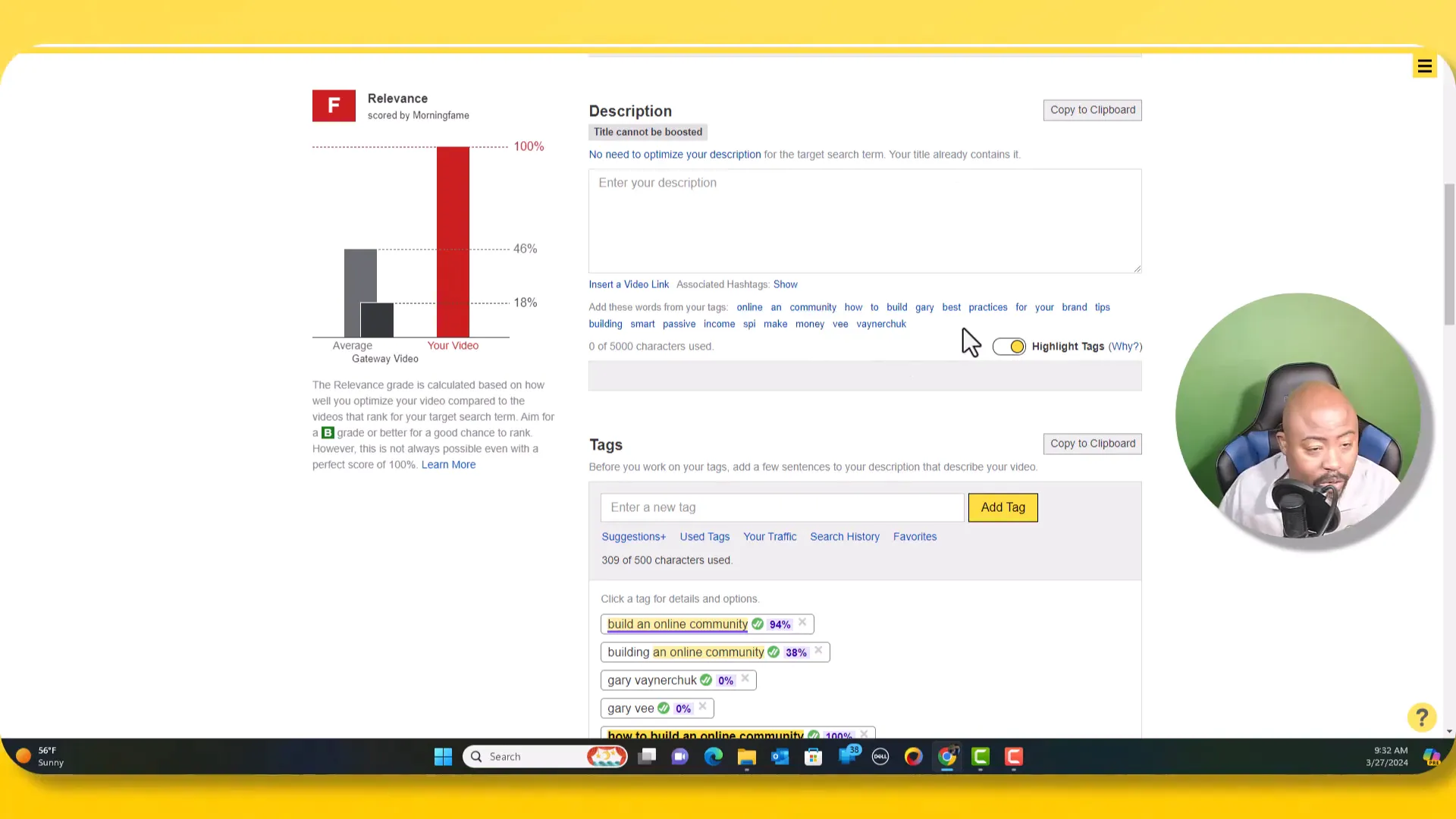 Creating optimized content using keyword scores