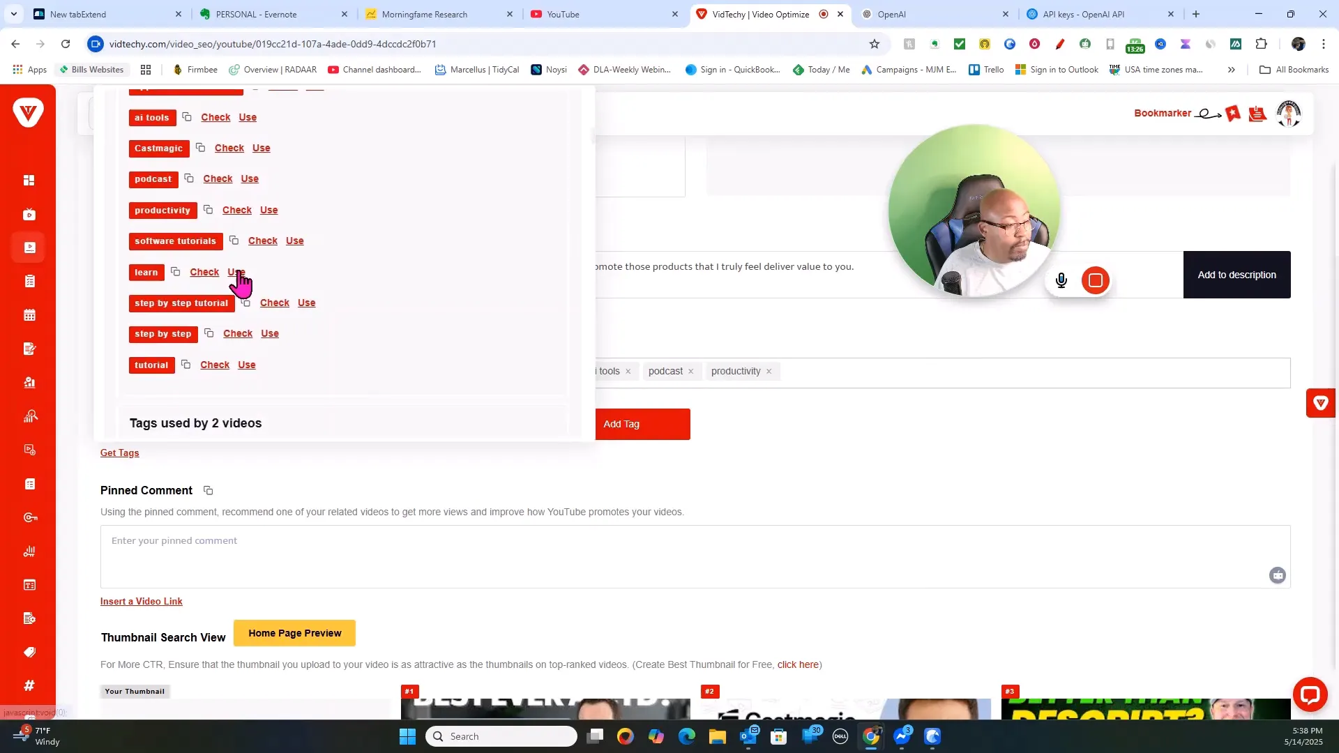 Vidtechy task manager Kanban board for content planning